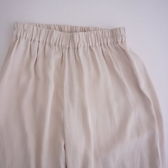 Sleeper Cream Party Pajama Elastic Waist Feather Trim Pants S - Picture 7 of 12